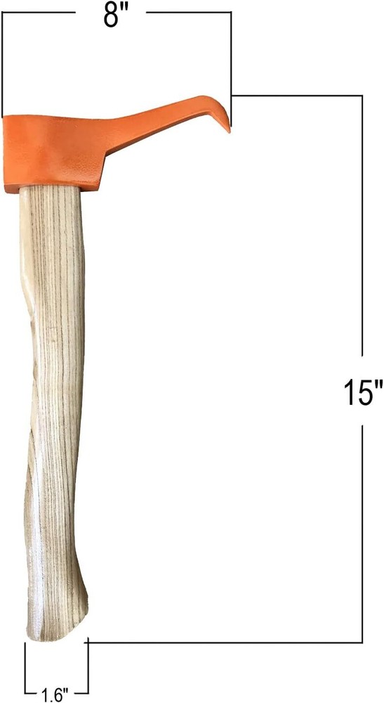 Hookaroon/Pickaroon Logging Tool - Wood Handle, Log Hook for Lifting Moving Fire