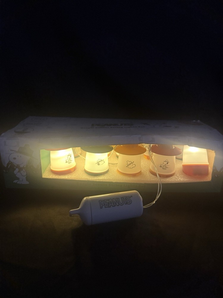 Peanuts Snoopy Beagle Scouts Mini Lantern 10-piece String Light Set New Tested