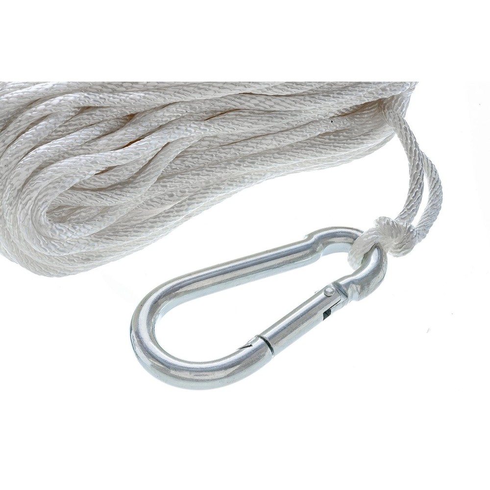 Seachoice 40221 Solid-Braid Nylon Anchor Line, White, 3/16" x 100'