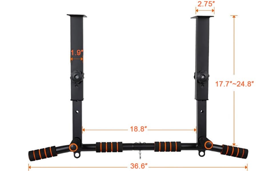 Height Adjustable Pull Up Bar, Heavy Duty Pull Up Bar, BarMount, Ceiling Mount,