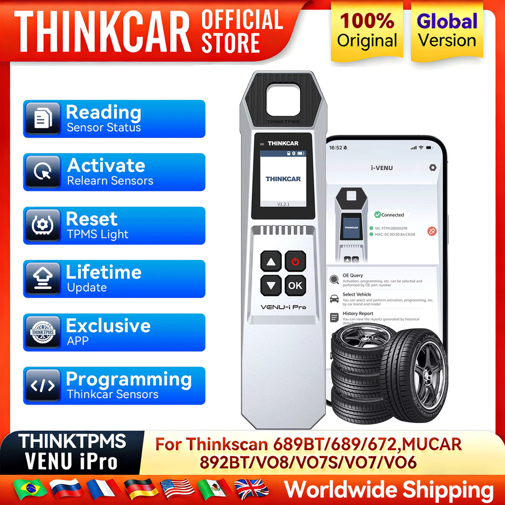 THINKTPMS VENU iPro Car Sensor Relearn Tool TPMS Activate/Programming Tire Reset
