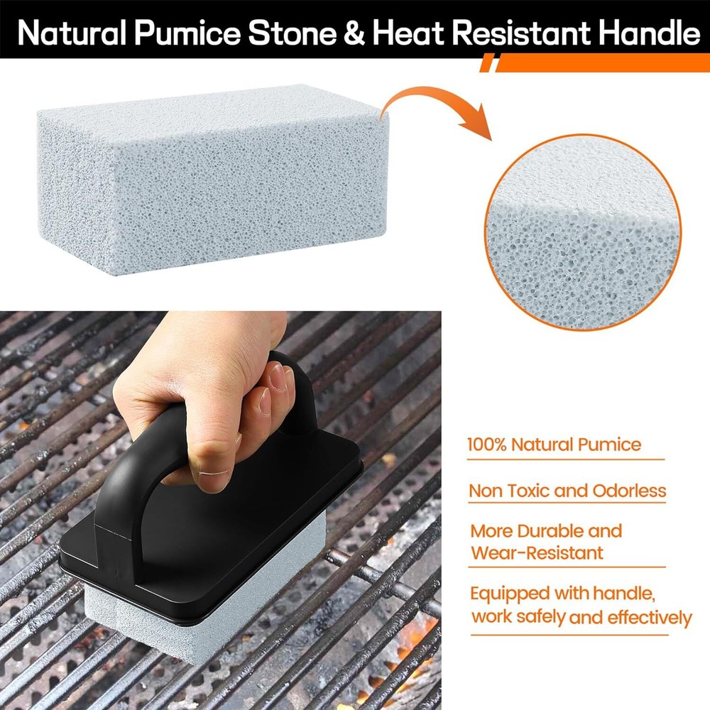 Heavy Duty Grill Cleaner, Cleaning Bricks with Handle/Grill...