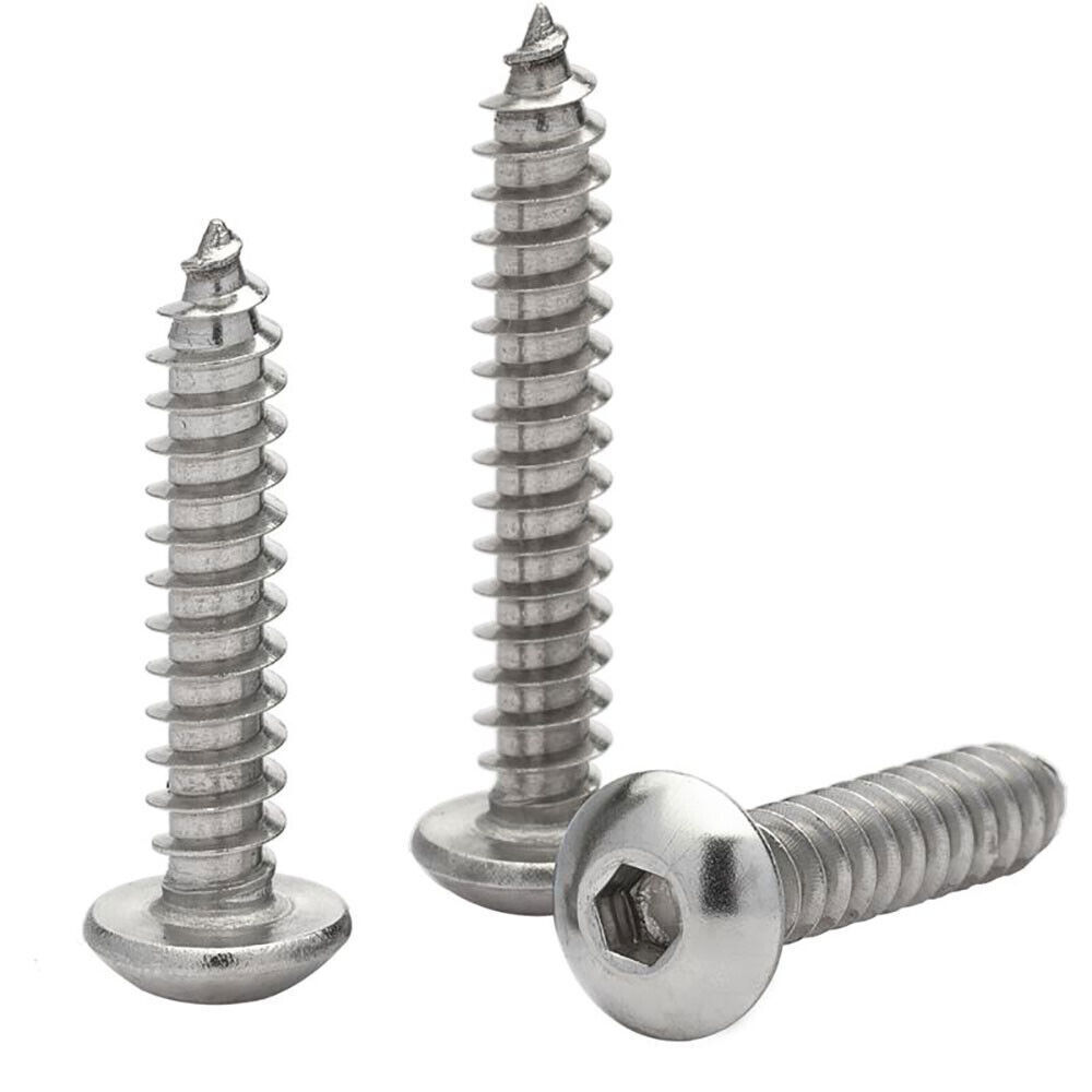 A2 304 Stainless Button Head Socket Cap Self Tapping Screws M2-M6
