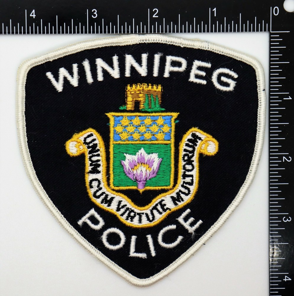 WINNIPEG CANADA POLICE PATCH (White Edge) Vintage Original