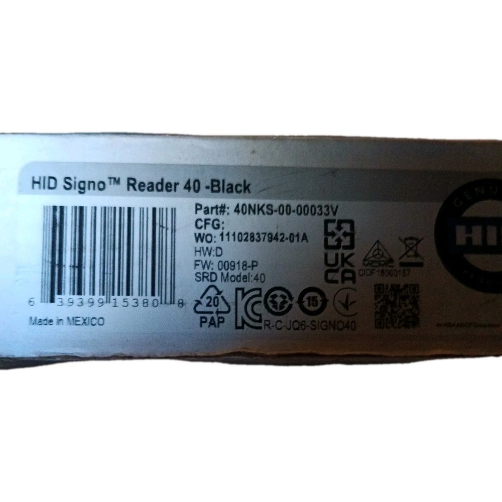 HID 40KNKS-00-000000 HID Signo Keypad Reader 40- Black