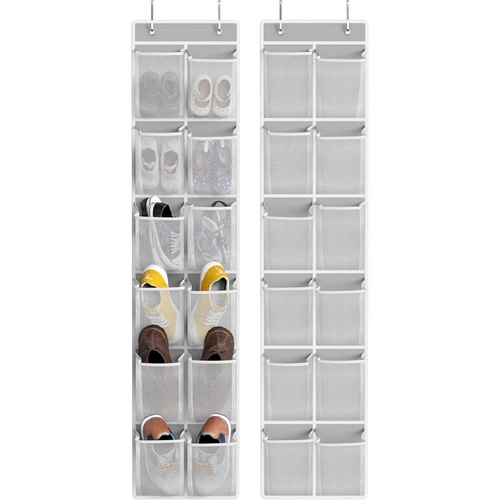 Simple Houseware 24 Pockets - 2PK 12 Large 2 Pack x 12 Pockets, Gray
