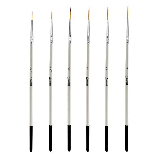Script Liner Paintbrush 6 PCS Highly Flexible Liner Brush Extra Long Fine