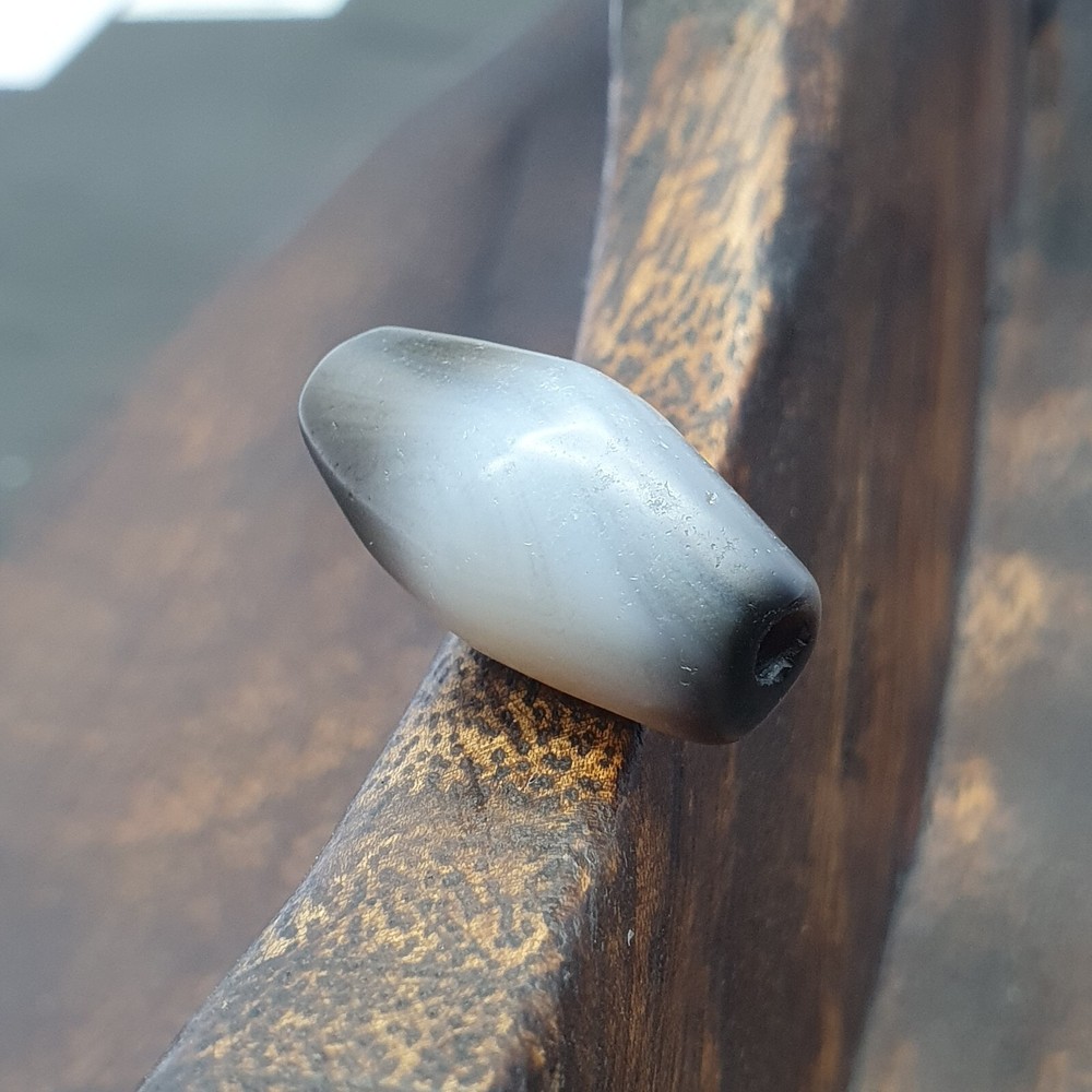 Antique Persian Himalayan Blue Chalcedony Agate Bead