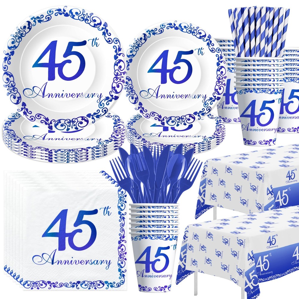 APOWBLS 45th Anniversary Decorations Tableware - Blue Sapphire