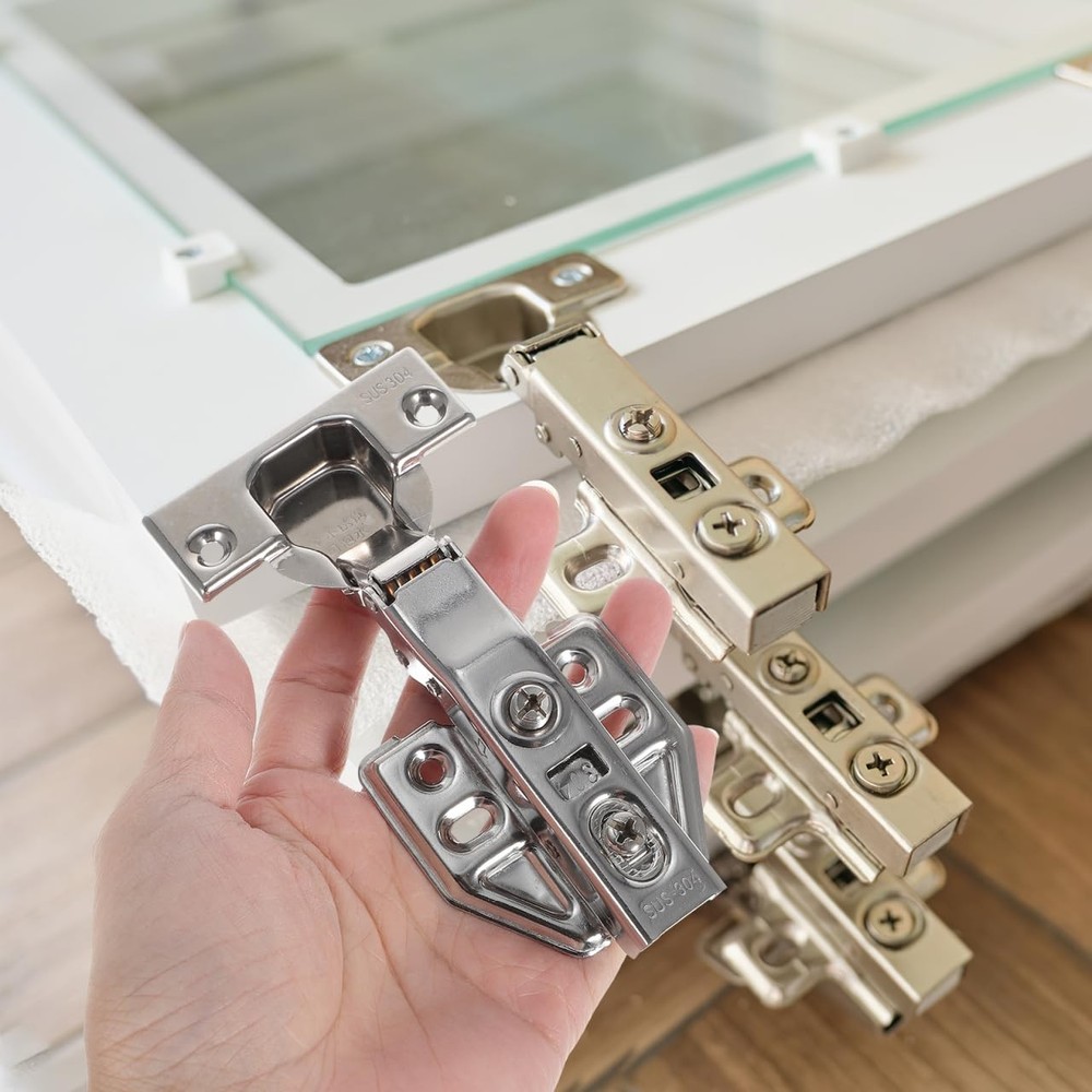 3 PCS Triple Electroplating Cabinet Hinges Silent Closing Kitchen Bathroom