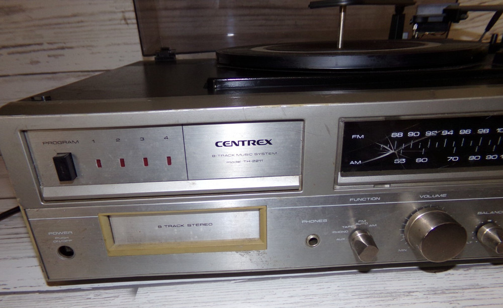 Centrex TH-2211 8 Track Stereo System Record Player