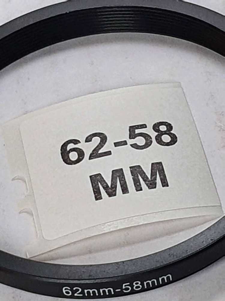 62-58mm Step-Down Lens Filter Converter Adapter Ring 62mm-58mm Metal E62 to E58