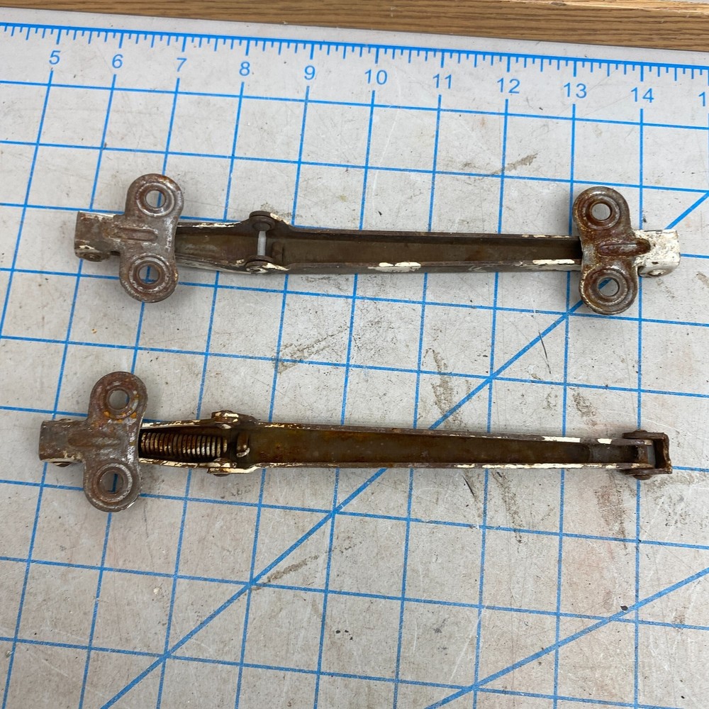 2x Vintage Universal Lid/Door Hinge Support Bracket Unknown - Broken