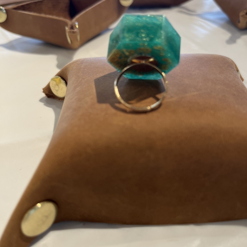Hexagon Ocean Epoxy Resin Rings