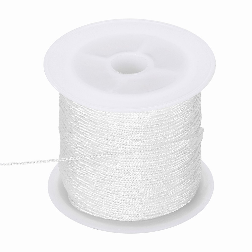 1 Roll 0.8mm Metallic Cords Thread, White, 27.34Yards