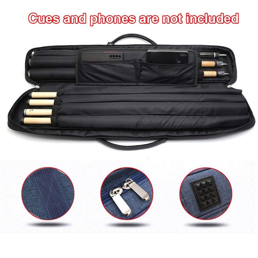 Pool Cue Stick Carrying Case Grid Design Blue