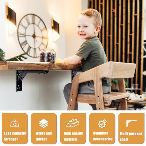 Wall Table Fold Down Hinge,90 Degree Self-Locking Folding Hinge,Save Space