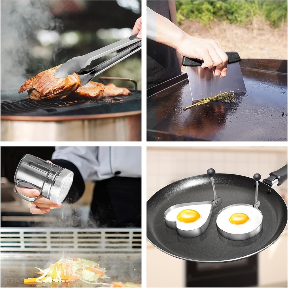 Griddle Accessories for Blackstone with Smashed Burger Press,19Pcs Griddle...