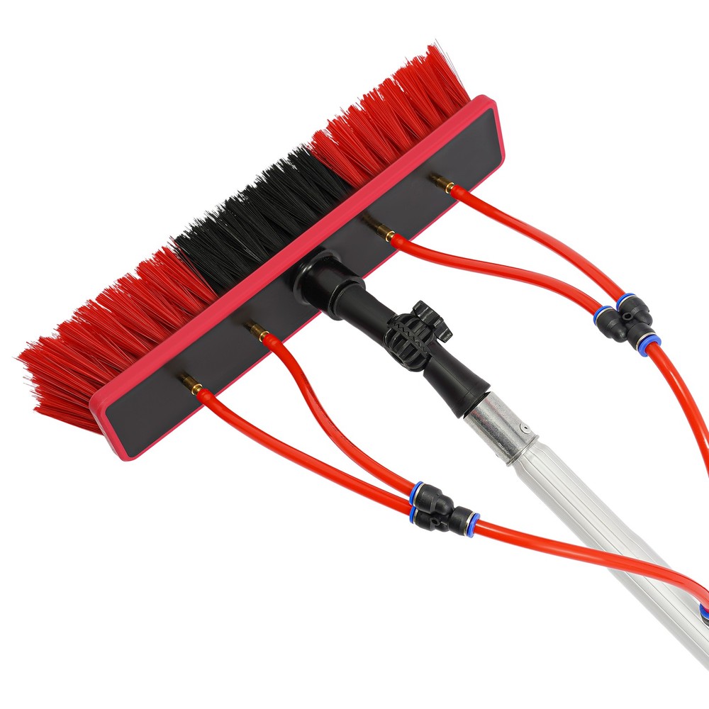 16.4ft Pole 65.6ft Hose Elescopic Solar Panel Cleaner With Rotating Brush Head