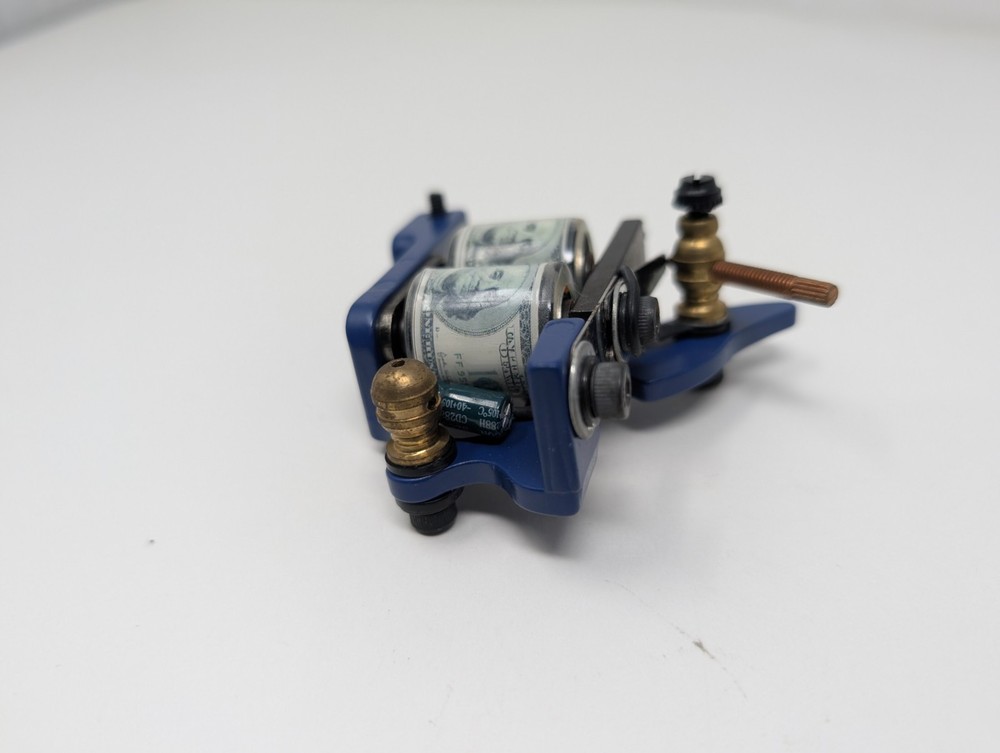 Dragonhawk DH Tattoo Machine Blue Custom 100 Bill Coils (E9)