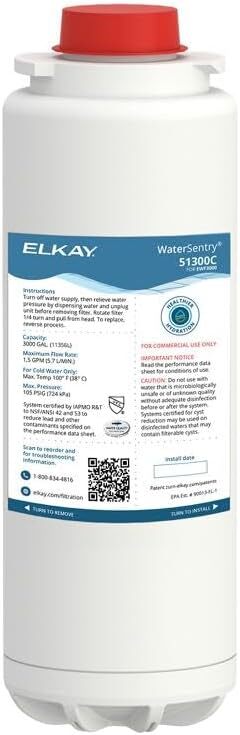 1 Fit For Elkay 51300C WaterSentry Plus Replacement Water Filter(NO CHIP)