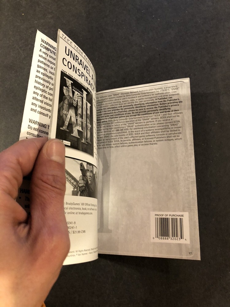 Thirteen ps2 Manual Only