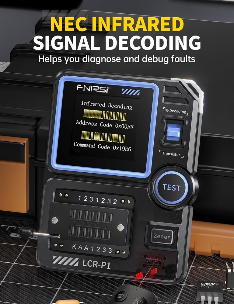 Versatile Transistor Tester & Capacitor Meter with Smart Auto-Identification