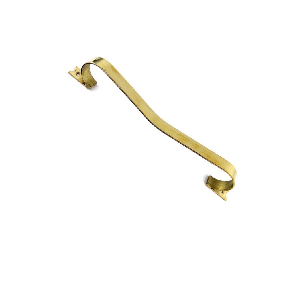 2 large D PULL 12" handle heavy ribbon solid heavy brass old style kitchen GRAB