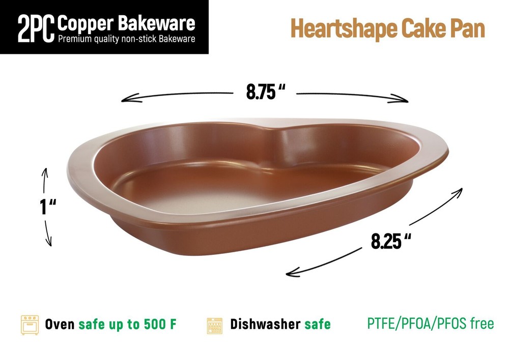 2 PC COPPER BAKEWARE PREMIUM QUALITY NON-STICK BAKEWARE