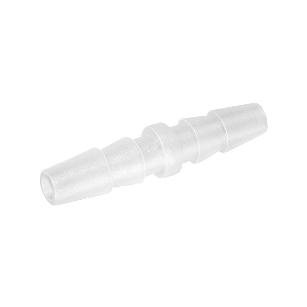 Quickun Plastic Hose Barb Fitting, 1/4" x Barbed Splicer 1/4, White