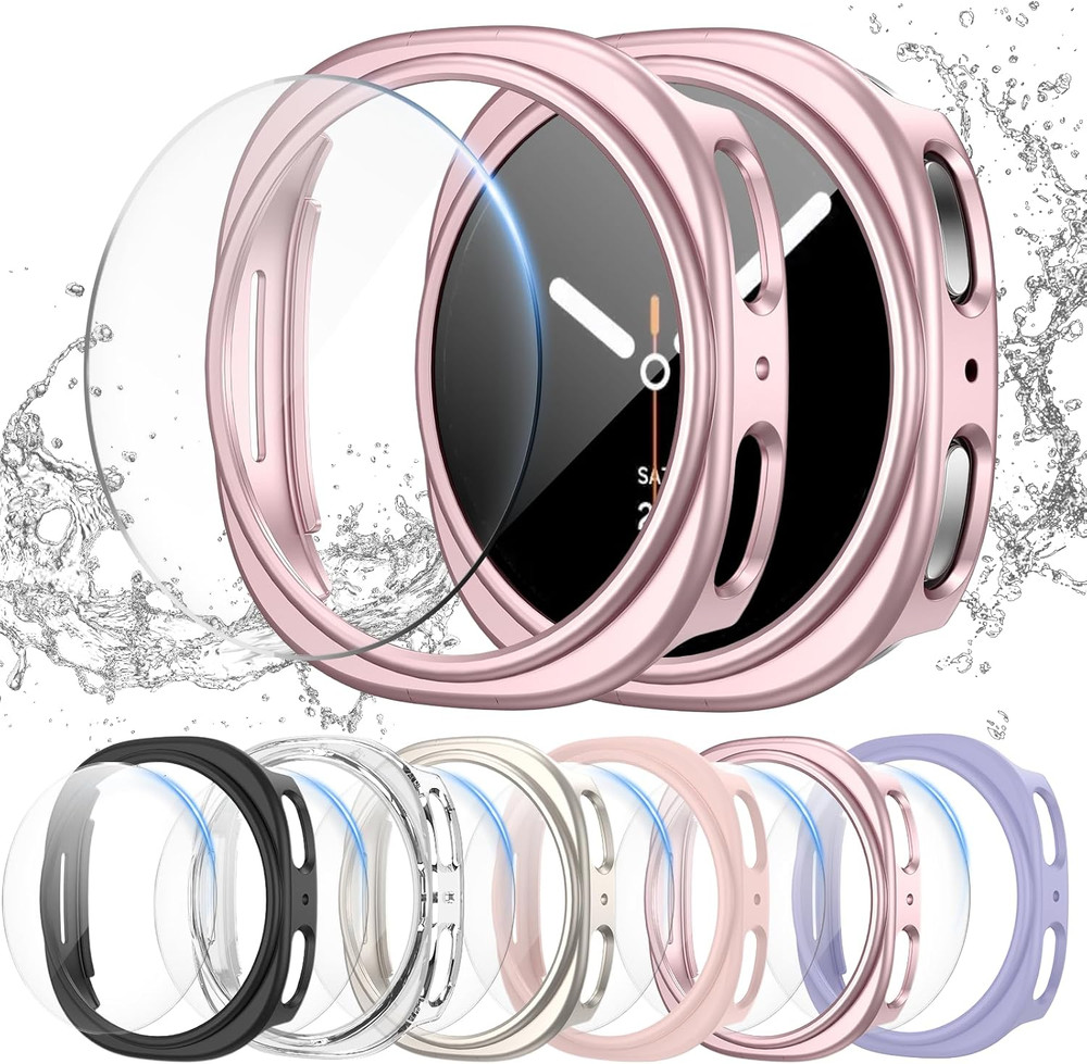[6+6Pack] for Samsung Galaxy Watch 8 40Mm Screen Protector Case, Hard PC Bumper