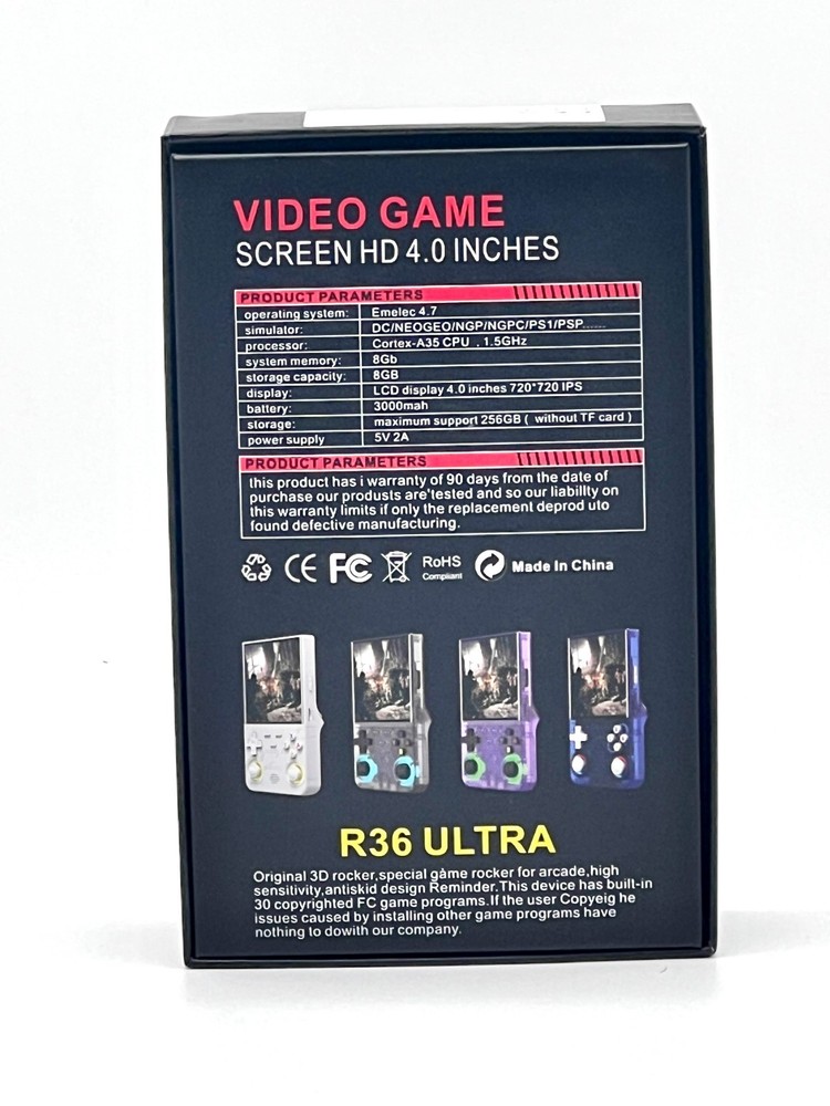 R36 Ultra Retro Handheld Game Console 4 Inch HD IPS Screen Linux Dual System