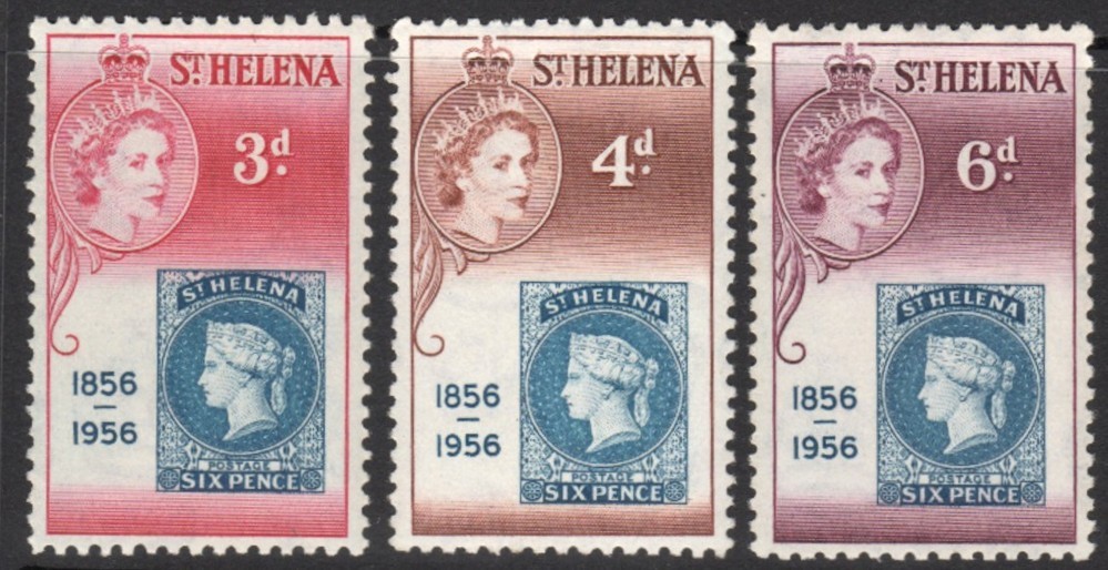 St Helena Postage Stamp Centenary 1956 mounted mint set