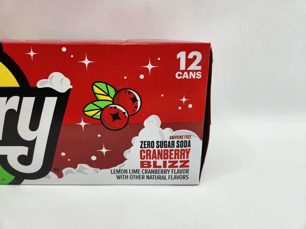 12 Pack Starry Cranberry Blizz Lemon Lime Zero Sugar Soda