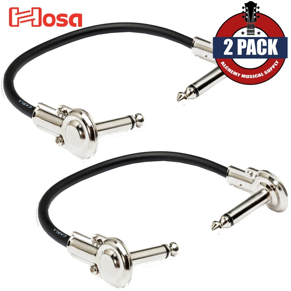 2-PACK Hosa IRG-103 3FT Guitar Pedal Patch Cable Flat Low-profile Right-Angle