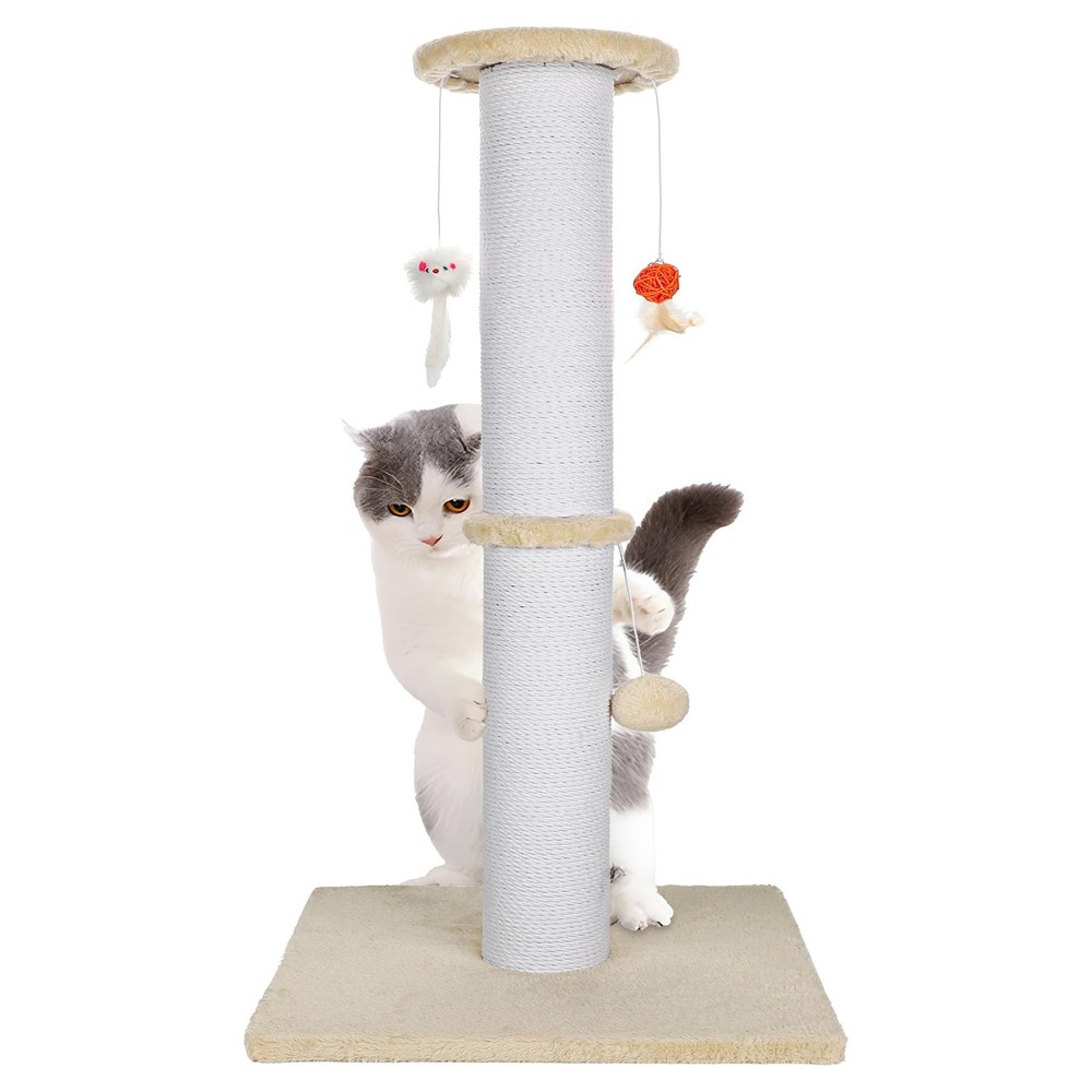 36.5 Inch Cat Scratching Post Heavy Duty Cat Scratch Post Handmade Cotton Rop...