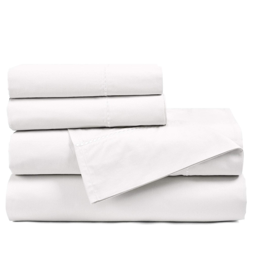 Aria Dots 6 Piece Cotton Sheet Set, King, White
