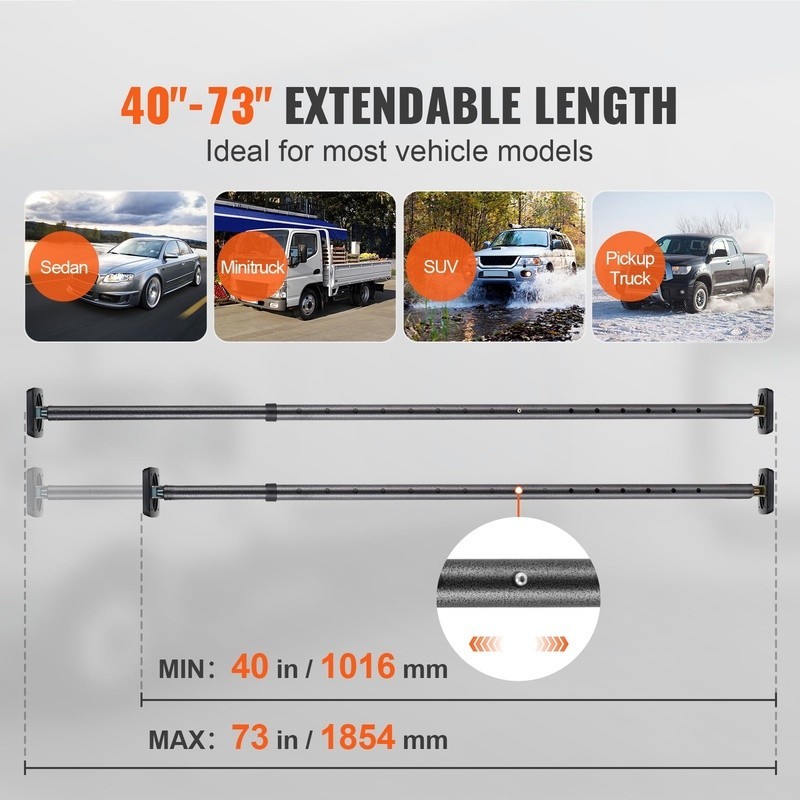 Adjustable Cargo Bar Stabilizer Pickup Trucks SUVs Secure Load Support New