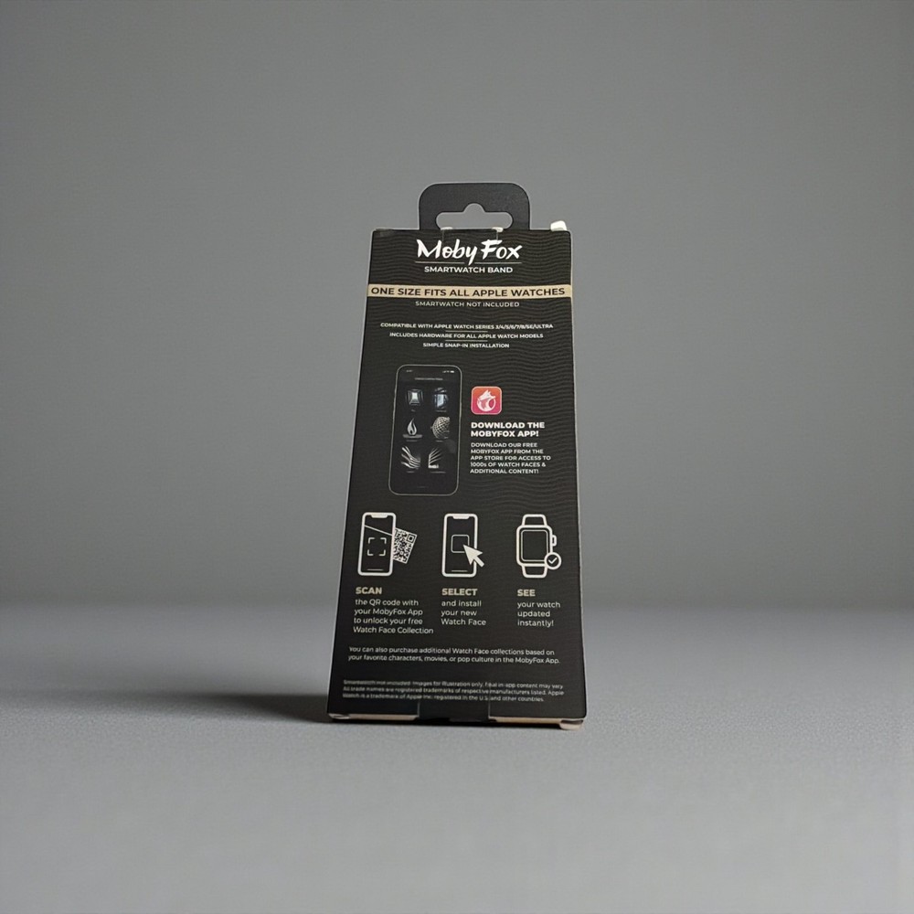 MobyFox Classic Leather Band Genuine Stitching Black