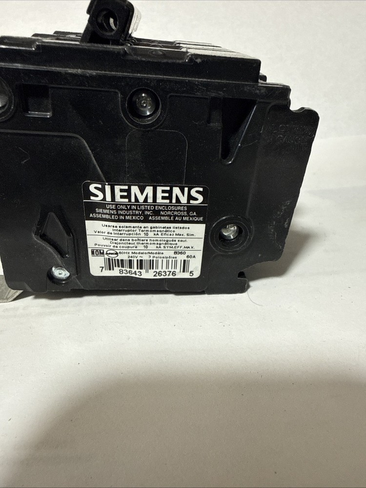 Siemens BL360 3 Pole 60 Amp. Panel board Take Outs