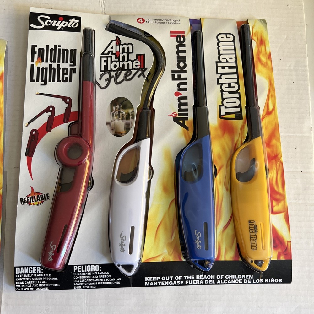 Scripto 4 Multi-Purpose Lighters BBQ Lighter (color may vary)