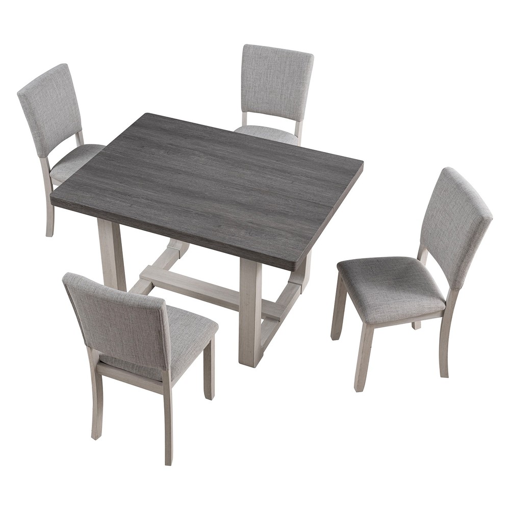 Transitional Style Dining Table 1pc Dining Room Furniture Gray Rectangle Shape