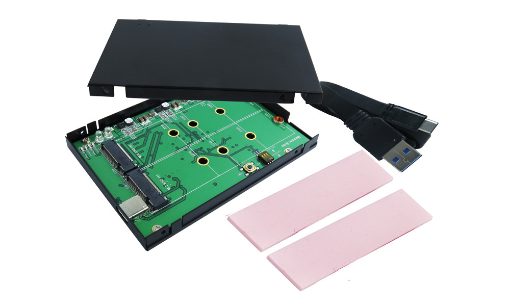 USB 3.1 Gen2/10Gbps C type to M.2 x 2 RAID Card with C type to A cable