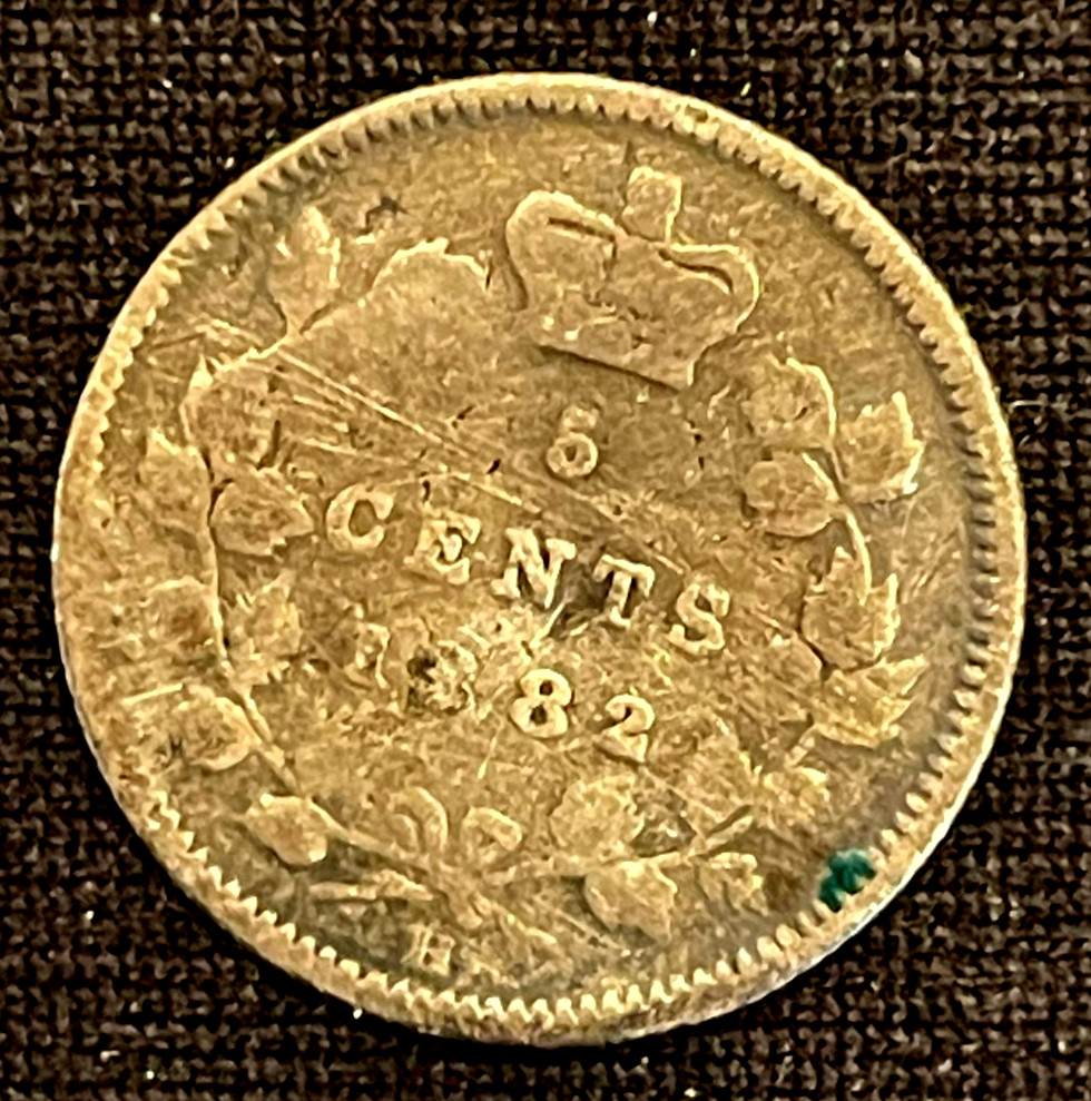 Canada 1882 H 5 Cent Coin - .925 Silver