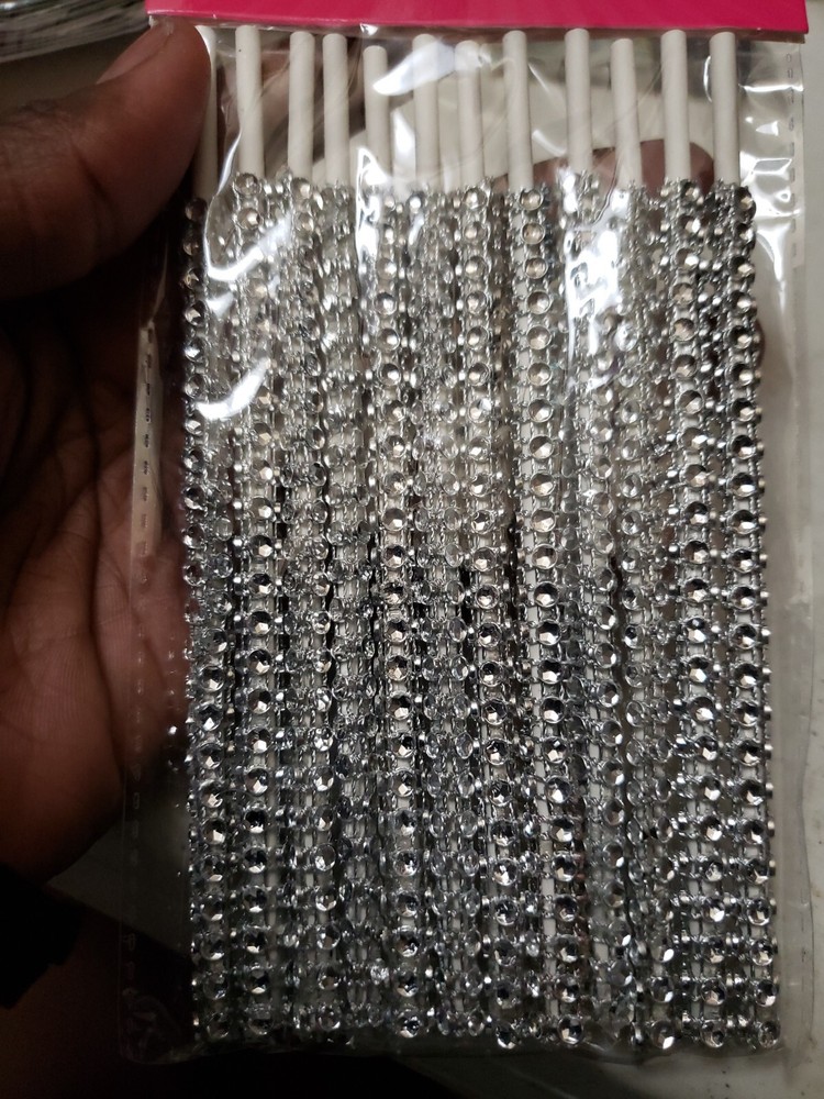 Silver Rhinestone BLING Pop Sticks PT1