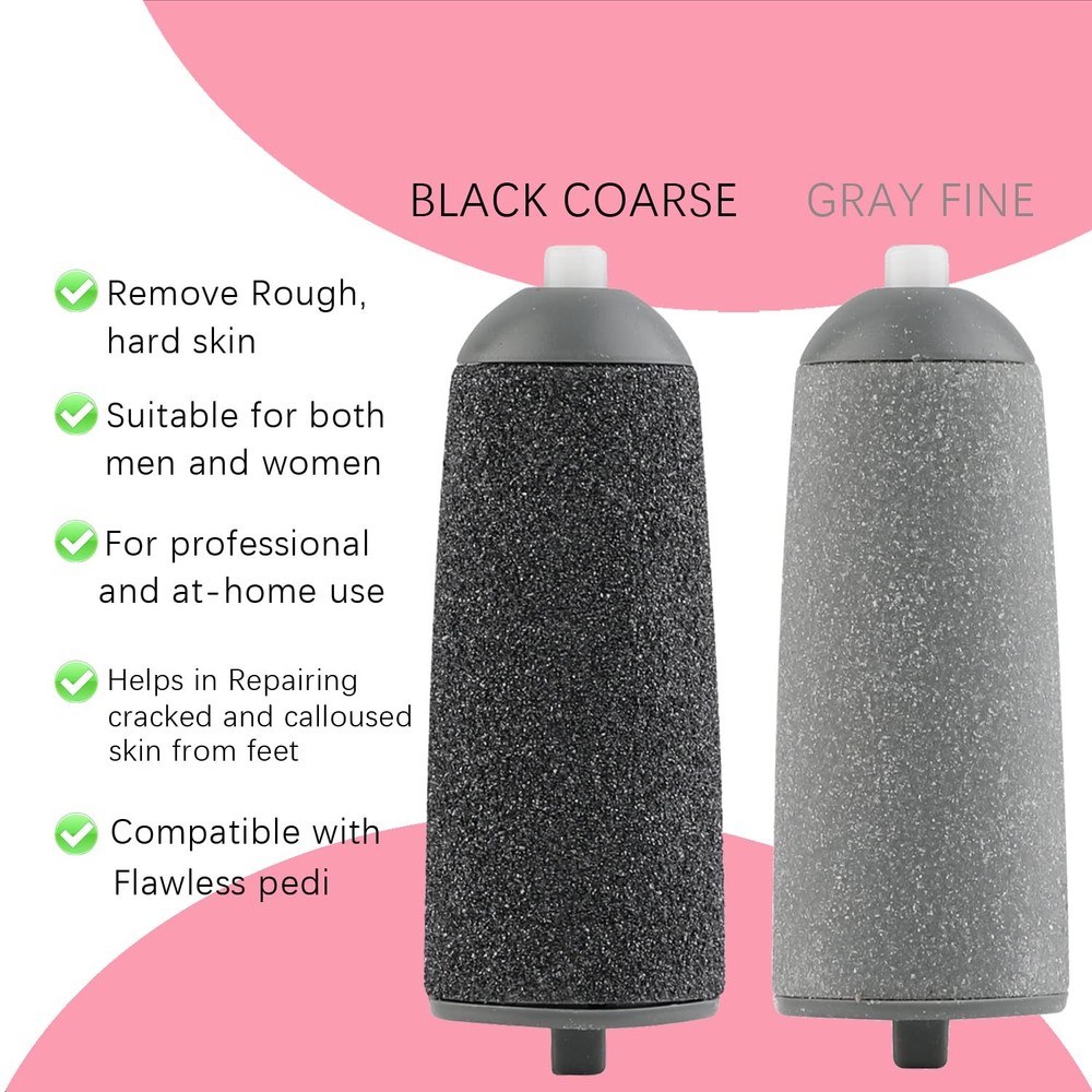 6 Pack Replacement Rollers Compatible with 1 Count (Pack of 6), Gray,black