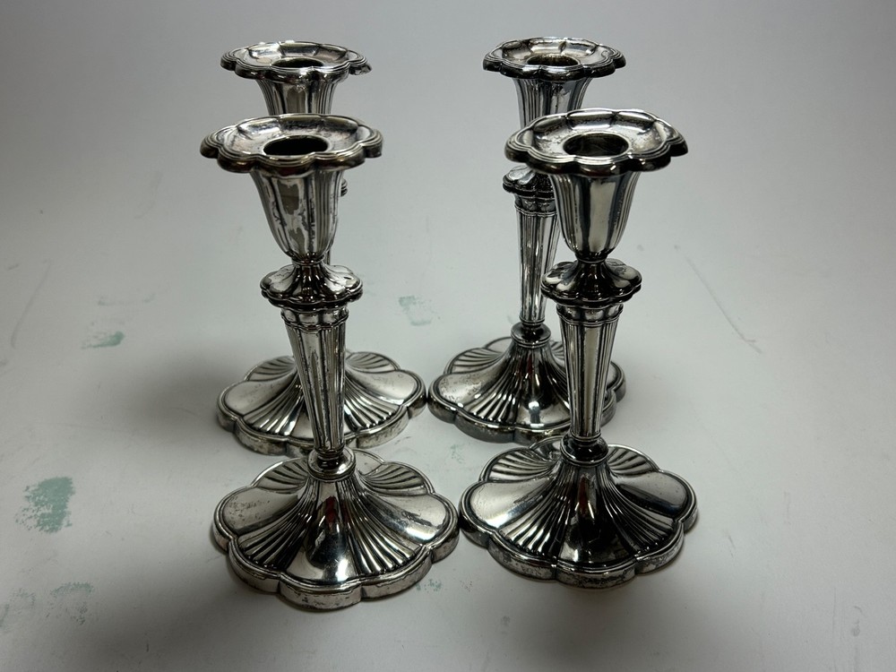 Set Antique Gorham Silverplate Candlesticks 1904