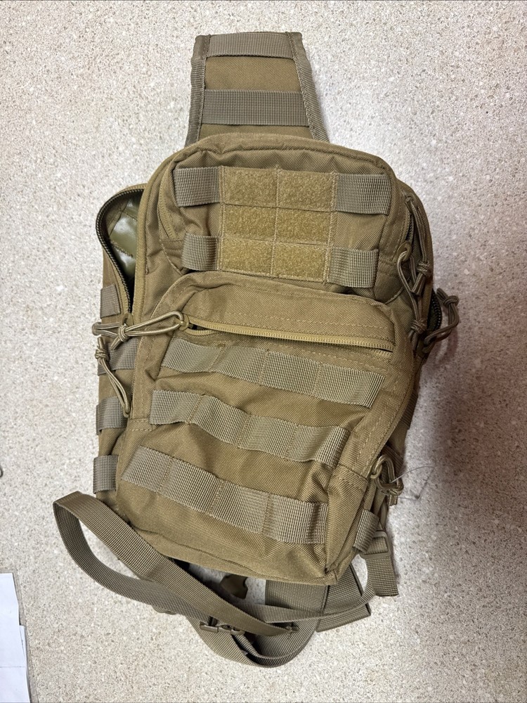 WFS Tactical Sling Bag Coyote Brown Shoulder Backpack