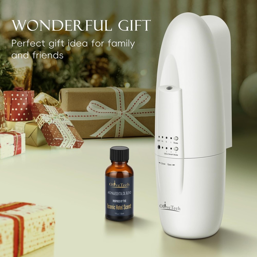 Plug in Scent Diffuser, OliveTech Waterless Essential Oil A-white With