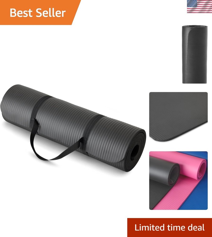 Amazon Basics Extra Thick Exercise Yoga Mat with Carrying Strap